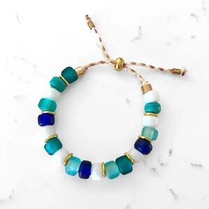 Glass Pony Bead Adjustable Bracelet
